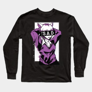 Sad Anime Girl Long Sleeve T-Shirt